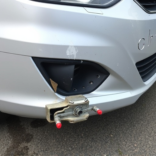 damaged car bumper