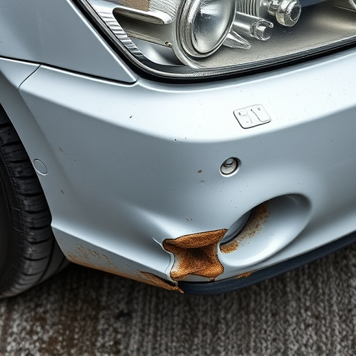 damaged car bumper