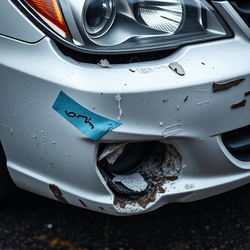 damaged car bumper