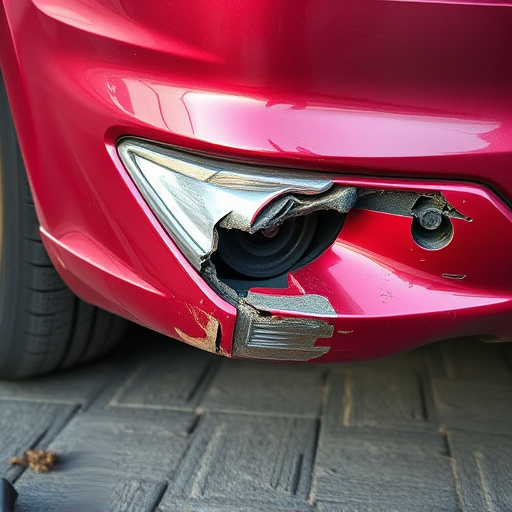 damaged car bumper