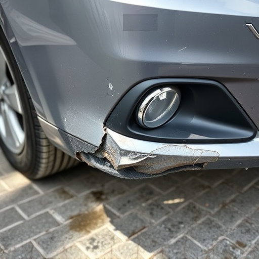 damaged car bumper