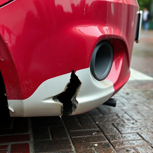 damaged car bumper