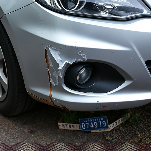 damaged car bumper