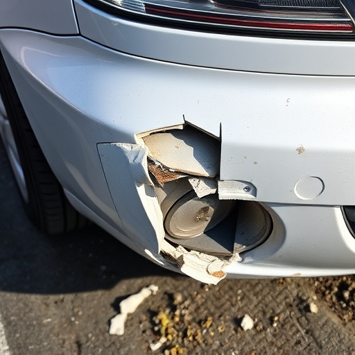 damaged car bumper