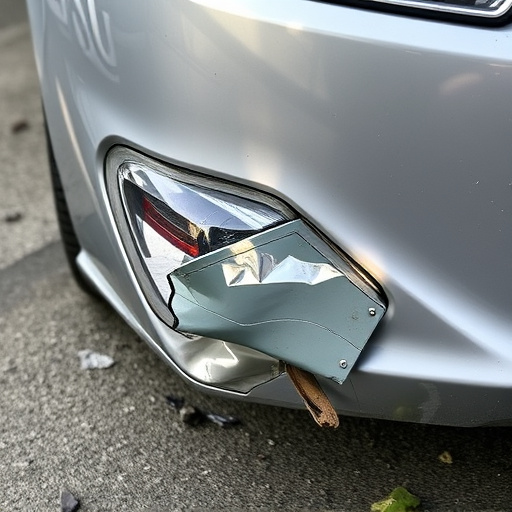 damaged car bumper