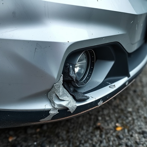 damaged car bumper