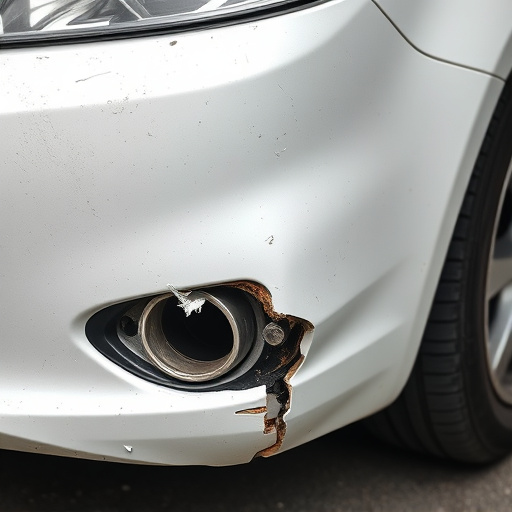 damaged car bumper