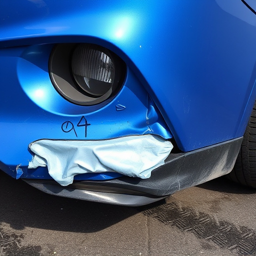 damaged car bumper