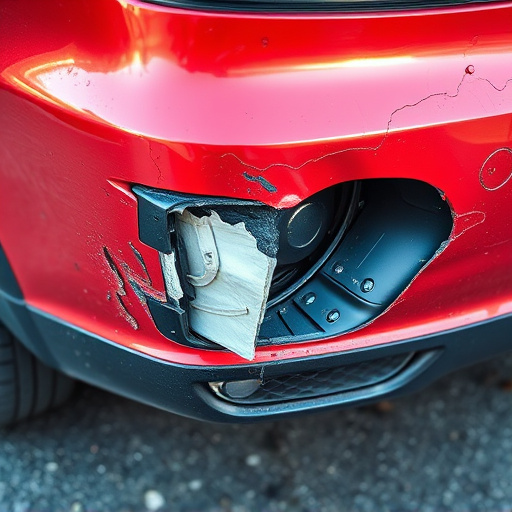 damaged car bumper