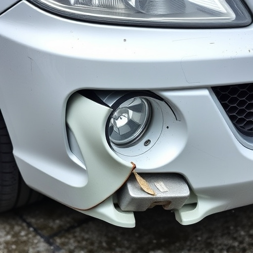 damaged car bumper