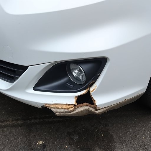 damaged car bumper