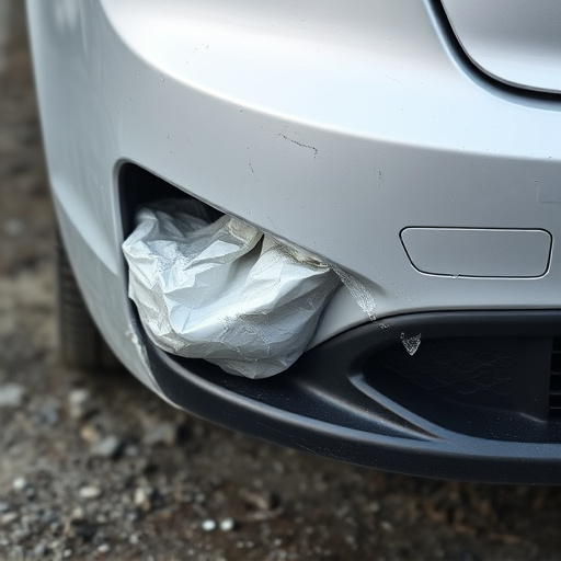 damaged car bumper