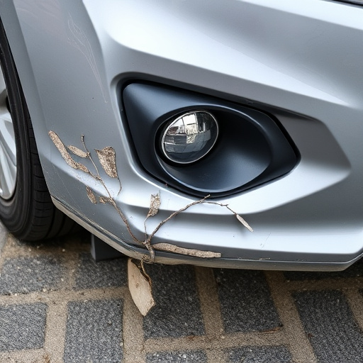 damaged car bumper