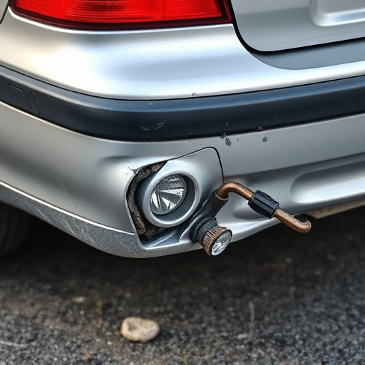 damaged car bumper