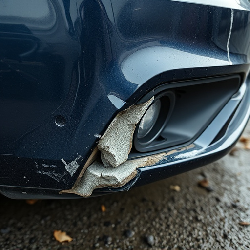 damaged car bumper