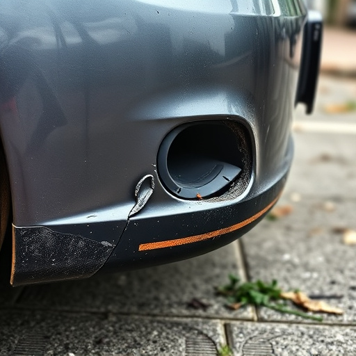 damaged car bumper