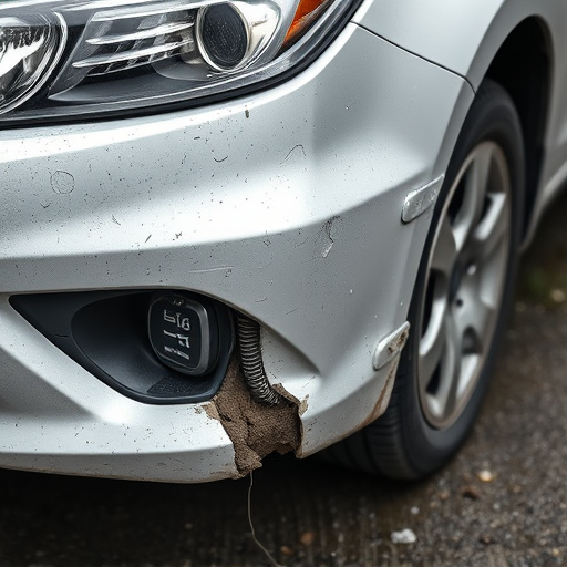 damaged car bumper