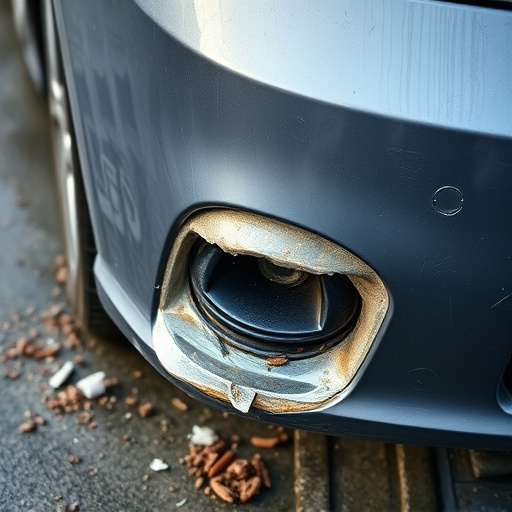 damaged car bumper