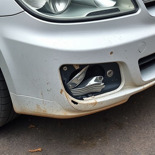damaged car bumper