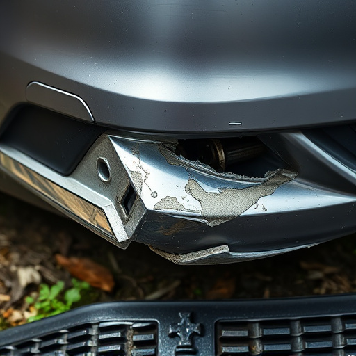 damaged car bumper