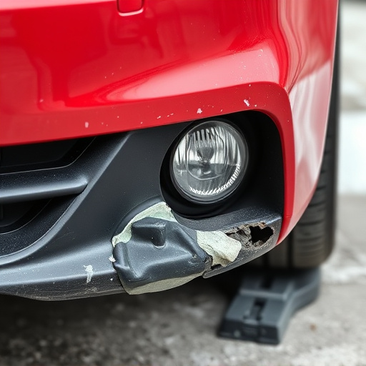 damaged car bumper