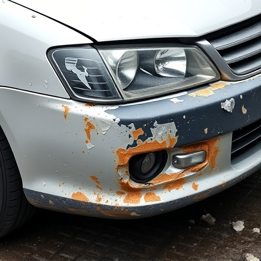 damaged car bumper