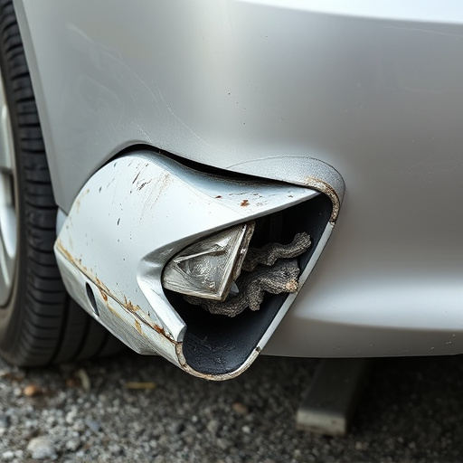 damaged car bumper