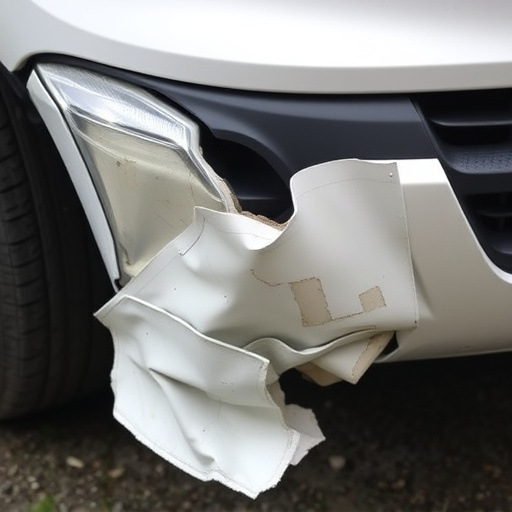 damaged car bumper