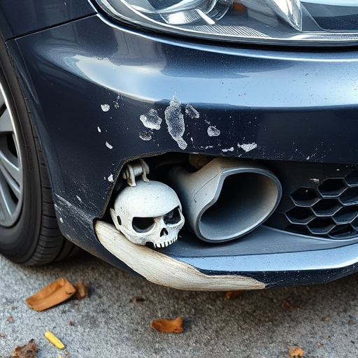 damaged car bumper