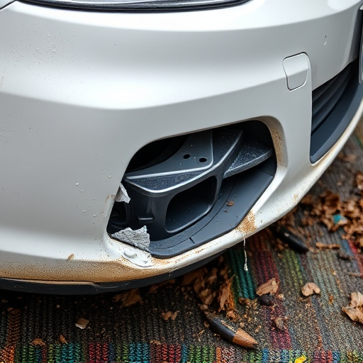 damaged car bumper