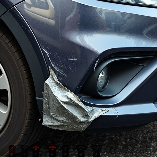 damaged car bumper