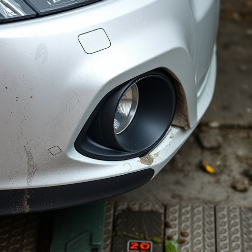 damaged car bumper
