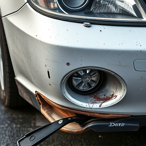 damaged car bumper