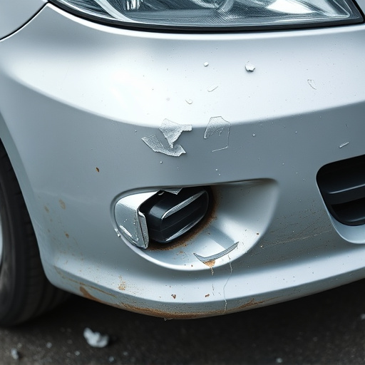damaged car bumper