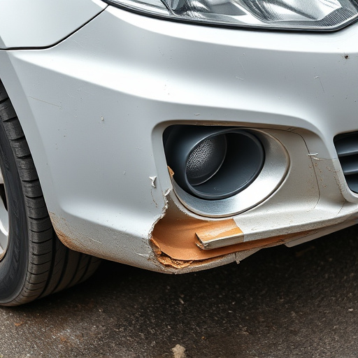 damaged car bumper