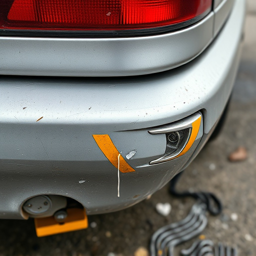 damaged car bumper
