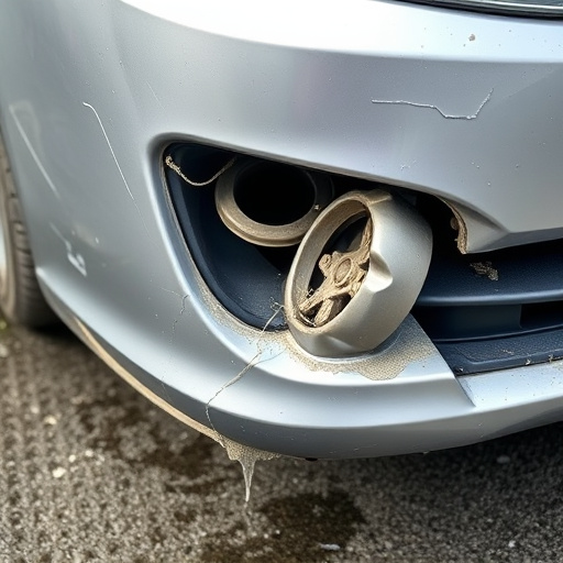 damaged car bumper