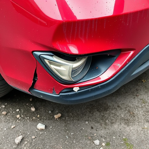 damaged car bumper