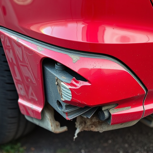 damaged car bumper