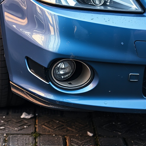 damaged car bumper
