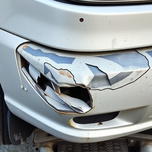 damaged car bumper