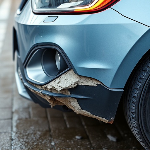 damaged car bumper