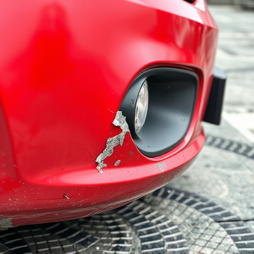 damaged car bumper