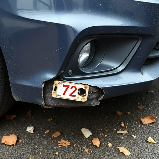 damaged car bumper