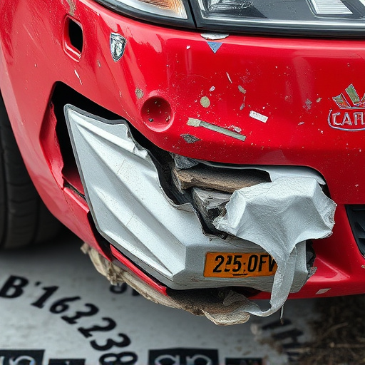 damaged car bumper