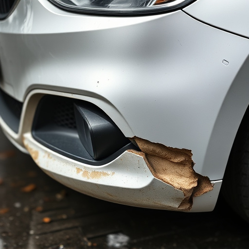 damaged car bumper
