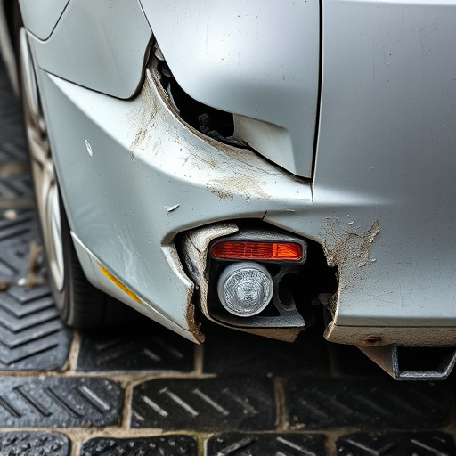 damaged car bumper