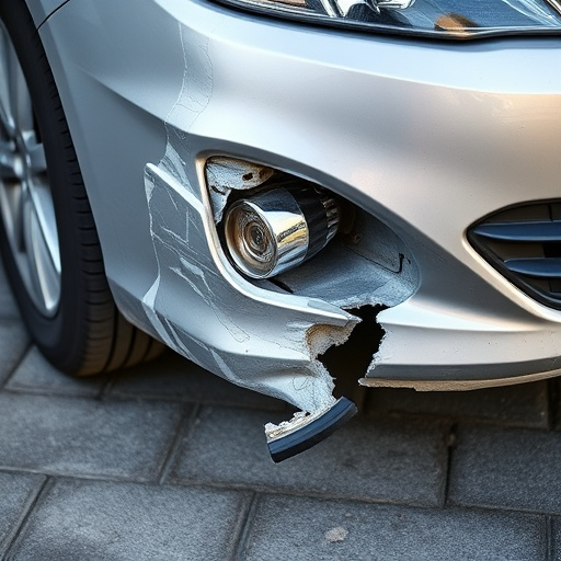 damaged car bumper
