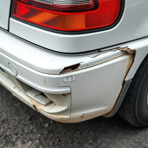 damaged car bumper