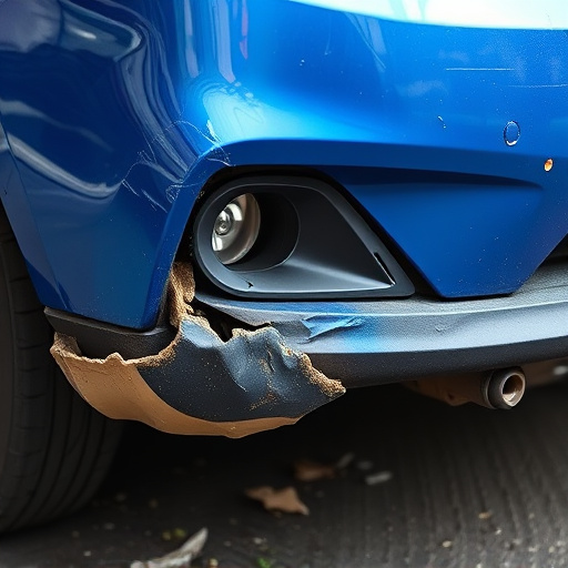 damaged car bumper